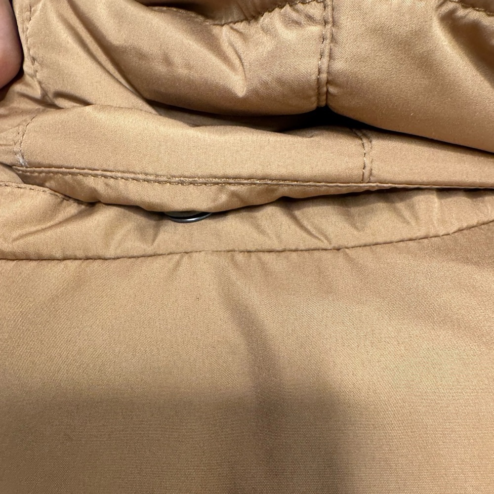 Lands' End Women's Max 600 Down Puffer Jacket Coat Hits Thigh Camel Size 14-16 - Picture 3 of 8